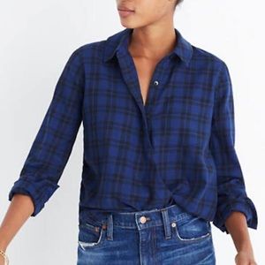 Madewell Plaid Crossover Blouse